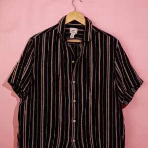 Camisa Rayas Negro Blanco